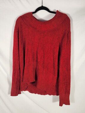 Worthington Womens Plus Sweater Red Chenille Soft Holiday Cozy Essential 3X